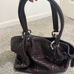 Zen Brown Woven Leather Purse